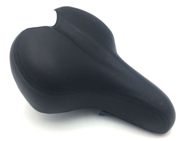 Седло 09-200845 комфортное с замком  255x185мм мягкое, пружины закрытого типа, 650гр черно-белое HOR