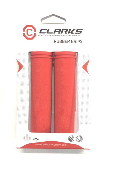 Ручки .С98-130 на руль 3-379 резиновые 130мм красные CLARKS