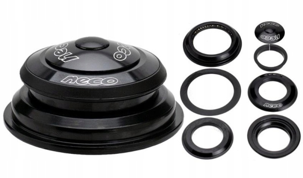 Рулевой набор 6-190374 H156 1,5"->1-1/8" 44/50мм55/61мм, полуинт березьб, картриджн подш, чашки стал