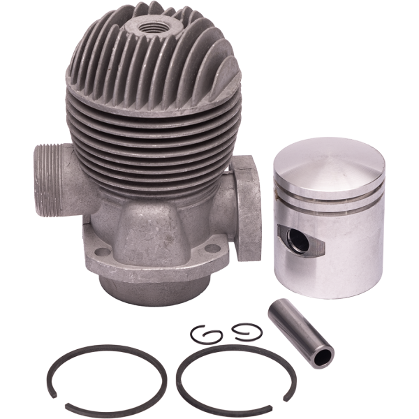 Цилиндр в сборе бензопилы Дружба-4М и Дружба-Алтай (новый образец под карбюратор КМП-100 У с соединительным фланцем)