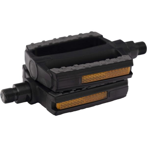 Педали 8-34053022 пласт. с резин. накладками APD-128 Nsl с отражат. 95х80х19мм 322г черные AUTHOR