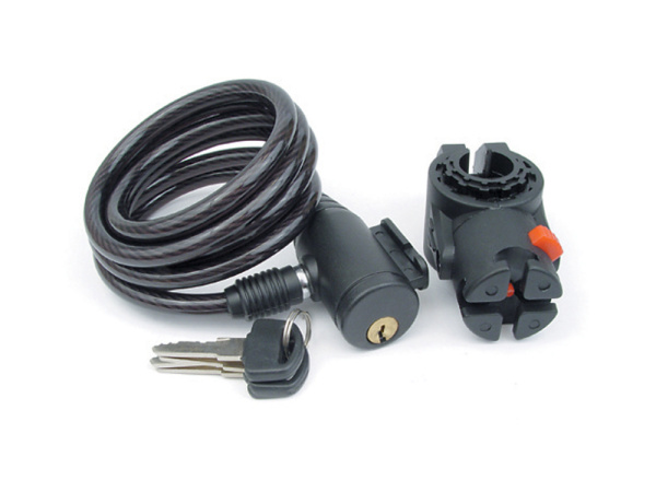 Замок тросовый с ключом 8х1500мм AUTHOR ASL-31, с креплением, полупрозр. 8-17060152