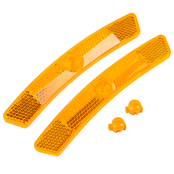 Катафоты на спицы колес, изогнутые, желтые (комплект из 2 шт.)