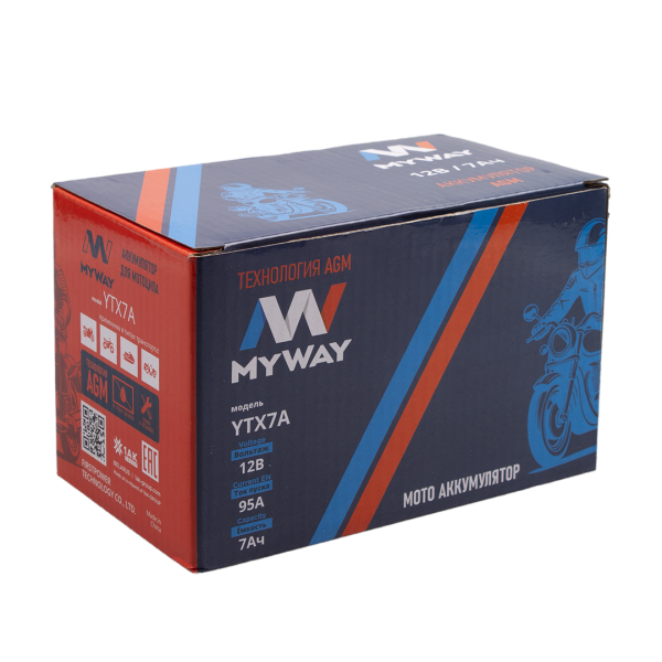AKБ MYWAY BIKE YTX7A (150х86х94)