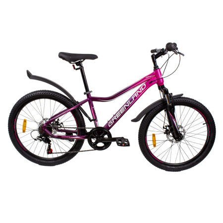 Велосипед GREENLAND DEMETRA 7S SUS, 24", рама 14", фиолетовый, горный, для взрослых