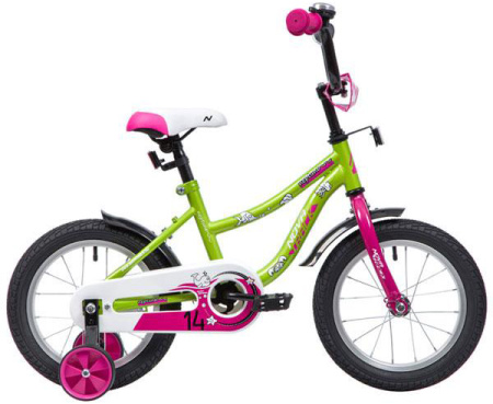 Велосипед NOVATRACK NEPTUNE 12 салатовый, тормоз нож, крылья корот, полная защ.цепи