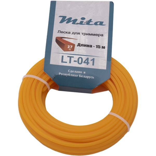 Леска для триммера MITA сечение квадрат диаметр 2,7 катушка 15 м