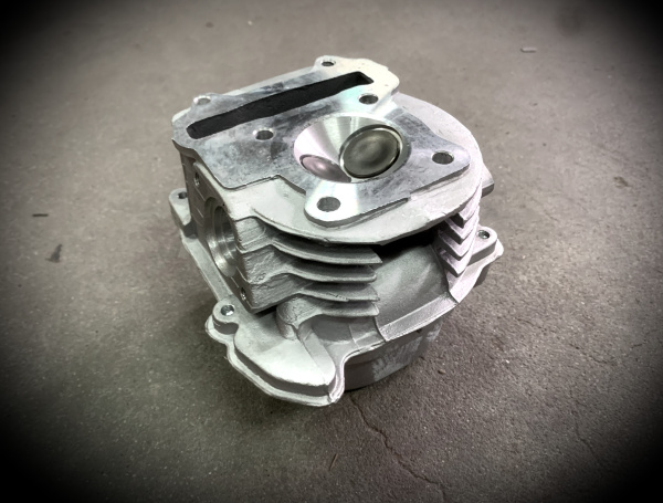 Головка цилиндра в сборе 4T  80cc 139QMB 47,00мм, клап.d-20/23мм, L-64мм; GY6-80 (клапана, р/вал, ко