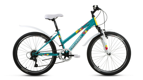 Велосипед FORWARD IRIS 24 2.0 D (24" 6 ск. рост. 12") 2022, мятный/зеленый, RBK22FW24835