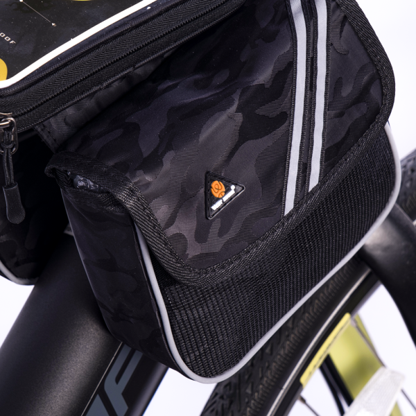 Велосипедная сумка на руль , водонепромокаемая, до 6", 2 кармана, на липучке, West Biking арт. 0707245