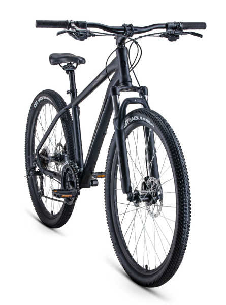 Велосипед FORWARD APACHE 27,5 2.0 disc (27,5" 21 ск. рост 15") 2020-2021, черный матовый/черный, RBK