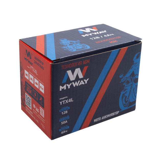AKБ MYWAY BIKE YTX4L (113х70х85)