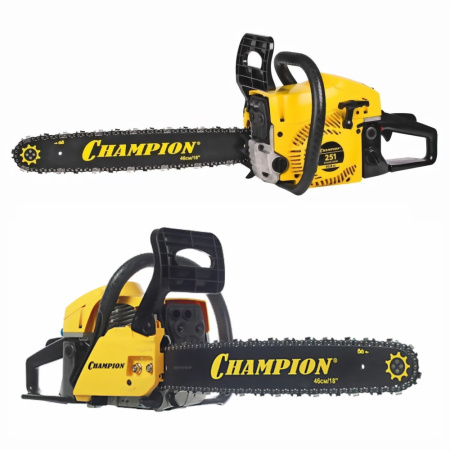 Бензиновая цепная пила CHAMPION 251, двигатель 50,8 куб.см, 2,3 кВт / 3,13 л.с., карбюратор Walbro, 18"/45 см, .325", 1,5 мм, 72 зв., легкий старт