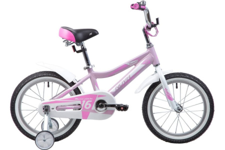 Велосипед NOVATRACK 16", NOVARA, алюм., розовый, тормоз нож, короткие крылья, нет багажника