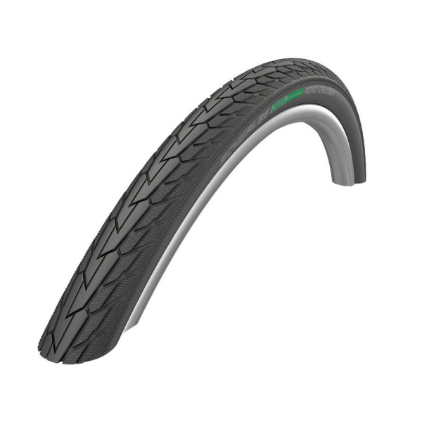 Покрышка. 28x1,75 (47-622) 05-11101307 ROAD CRUISER K-Guard, TwinSkin B/B+RT (светоотр полоса) HS484 GREEN 50EPI черная SCHWALBE