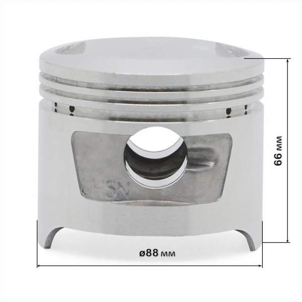 Поршень D88 х h66 мм для 188F, GX390 13,0 лс, комплект (кольца - 5 шт, палец, стопора)