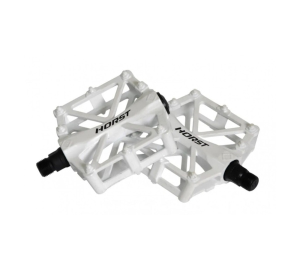 Педали 00-170817 алюм. H36 широкие с 2-мя герм. промподш. 92*95*15мм, 420 г белые HORST