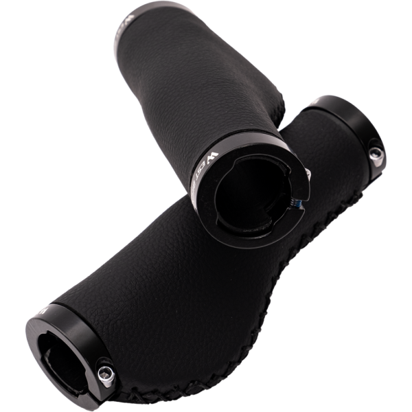 Грипсы велосипедные эргономичные, противоскользящие, кожа+алюм.,130мм,  West Biking арт. 0804066