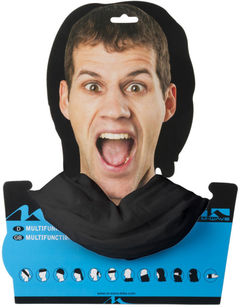 Бандана 5-715197 дыш. полиэстер с микрофиброй 24х48см б/шов. BLACK черная M-WAVE