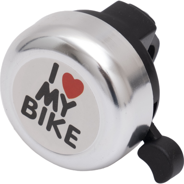 Звонок для велосипеда (003) " I love my bike", алюминий/пластик