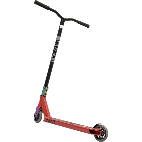 Самокат NOVATRACK PIXEL PRO BL, PU колеса 110 мм с алюмин.ободом, жесткость PU 88A,  пром.подшипник,
