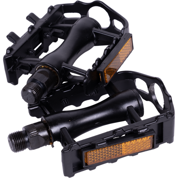 Педали 00-170360 алюм. литые с отражат. (50) черные