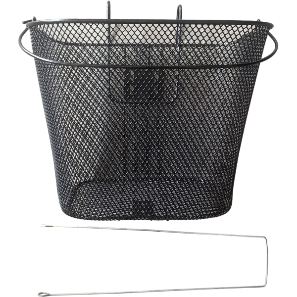 Корзина передняя сетка нависная быстросъемная с ручкой (чёрная)