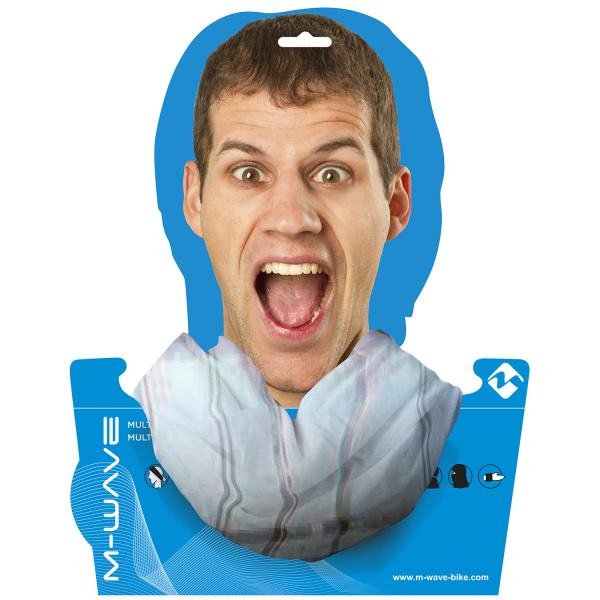 Бандана 5-715116 дыш. полиэстер с микрофиброй 24х48см б/шов. WHITE&STRIPES белая M-WAVE NEW