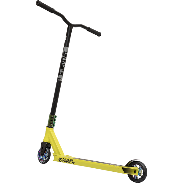 Самокат NOVATRACK PIXEL PRO BL, PU колеса 110 мм с алюмин.ободом цвет неохром, жестк 110A.PIXEL.LM20
