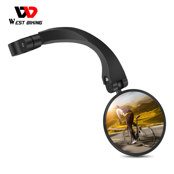 Велосипедное зеркало с отражателем на руль, ф80мм, поворот на 360", с регулировкой зеркальной поверхности, West Biking арт. 0720034