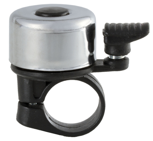 Звонок 00-170713 алюминий/пластик мини D=35мм серебристый