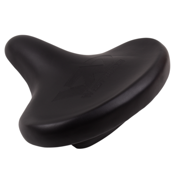 Седло West Biking MTB 123, широкое, пружинное, силикон, кожа, полиуретановая пена, 26,5×26 см, 618 г, универсальное