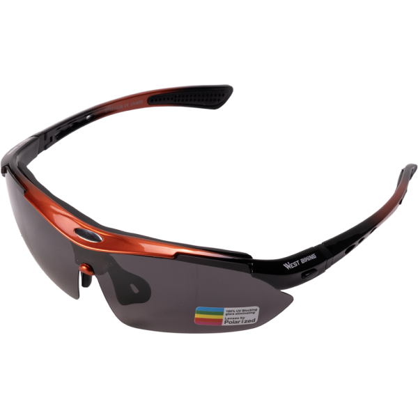 Велосипедные очки солнезащ.со сменными линзами+чехол, материал линзы-поликарбонат, West biking арт. 0703142
