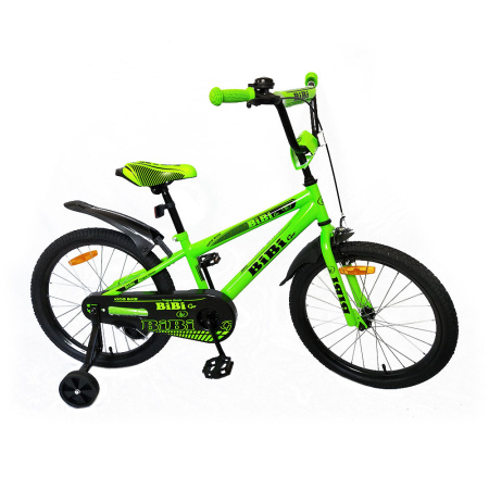 Велосипед  детский двухколесный BIBI 18" GO 18.SC.GO.GN0 black/green (П)
