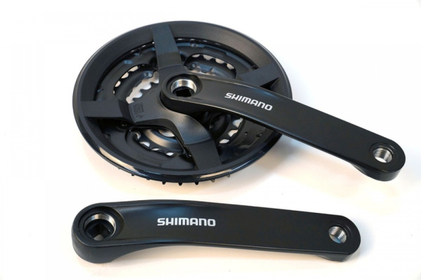 Шатуны Shimano Tourney, 42/34/24, 170мм, AFCTY301C244CL, 2-8056, 6-8ск. с защ. черные