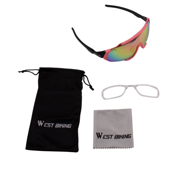 Велосипедные очки солнезащ. со сменными линзами+чехол, West biking