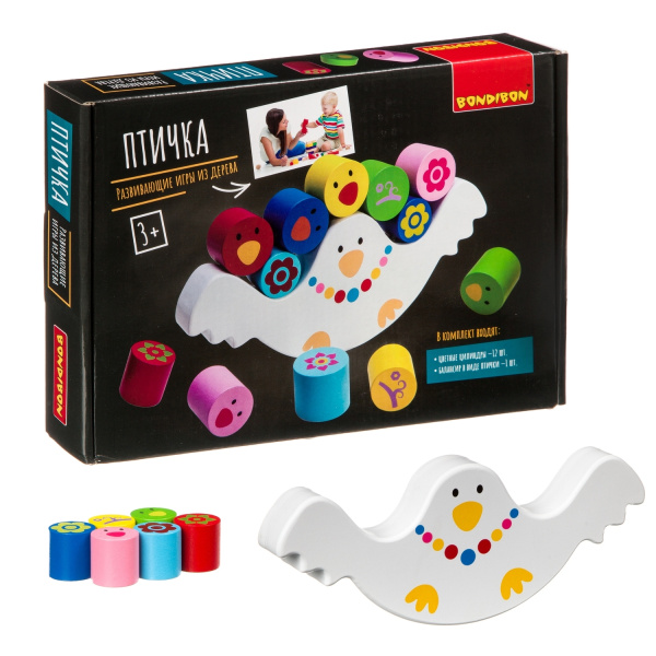 Развивающие игры из дерева Bondibon Игра-баланс ПТИЧКА