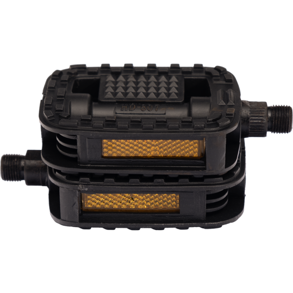 Педали YW-JD-807 пластик , с отражателем,черные, метрическая резьба