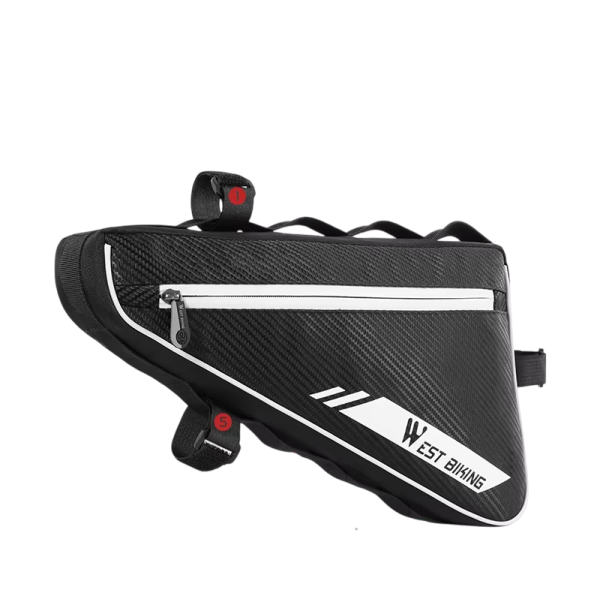 Светоотражающая треугольная велосумка West Biking, крепление на раму, нейлон, объем 4 л
