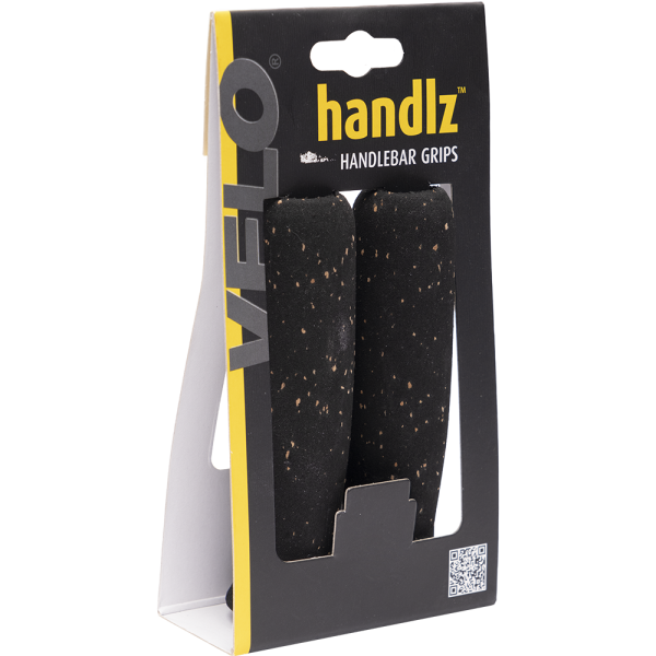 Ручки 5-410365 на руль корковые+полиуретан 125мм черно-коричн. (100) (на блистере) VELO