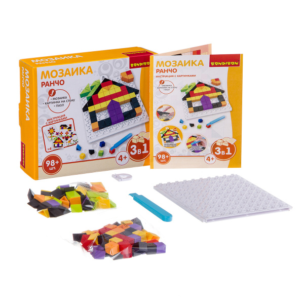 Логические, развивающие игры и игрушки Bondibon Мозаика РАНЧО, 98 дет.