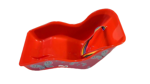 Кресло 00-170577 детское для КУКОЛ универс. крепл. на раму с ремешками, КРАСНОЕ, дизайн БАБОЧКИ