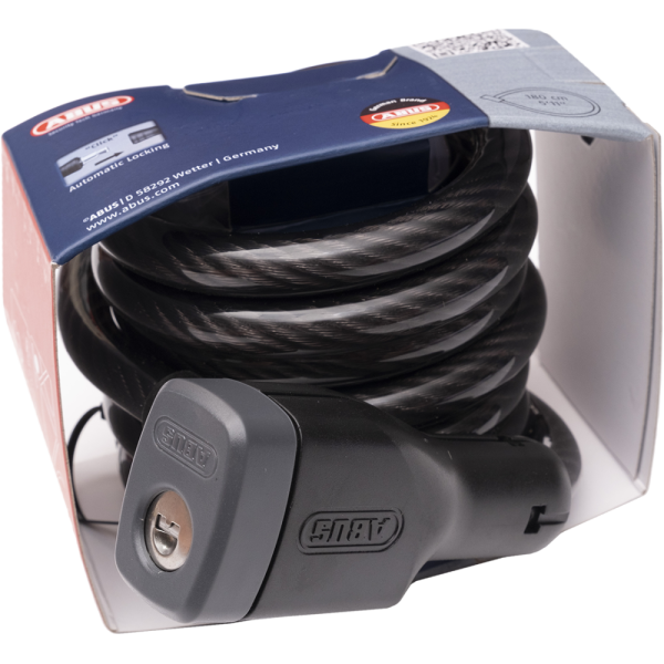 Замок 05-0061470 вело трос на ключе Steel-O-flex 6512K/180см BK SR Booster класс защиты 4/15 черный ABUS