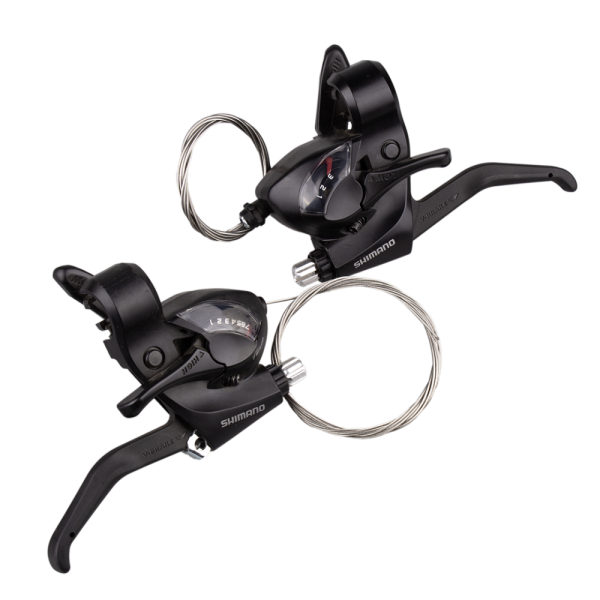 Переключатели-моноблоки Shimano Tourney EF41, ESTEF41P7AL, 2-5262, 3х7ск. +тросы+рубашки, инд. уп.