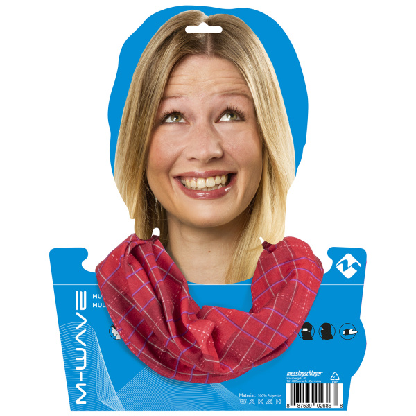 Бандана 5-715129 дыш. полиэстер с микрофиброй 24х48см б/шов. RED/BLUE SQUARED красно-синие квадр. M-