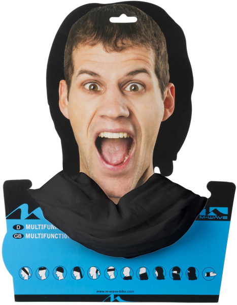 Бандана 5-715197 дыш. полиэстер с микрофиброй 24х48см б/шов. BLACK черная M-WAVE