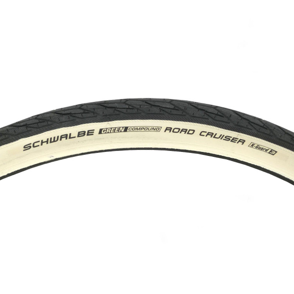 Покрышка. 20x1,75 05-11101293  ROAD CRUISER K-Guard, TwinSkin 47-406 B/W черная с белой боковиной HS484 GREEN 50EPI SCHWALBE