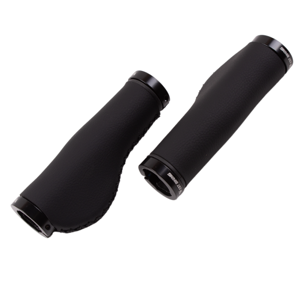 Грипсы велосипедные эргономичные, противоскользящие, кожа+алюм, 135мм, West Biking