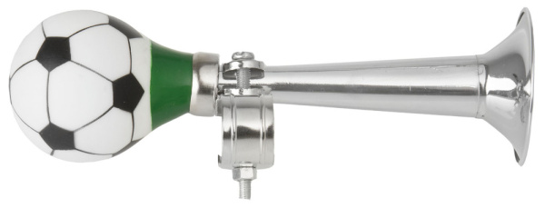 Клаксон 5-422009 резина/сталь прямой "футбол. мяч" хромированный (20) серо-бело-черный