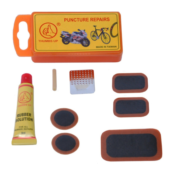 Аптечка 6-648254 5 заплаток+клей 8мл+терка+ниппель желтая (пластик. упаковка)